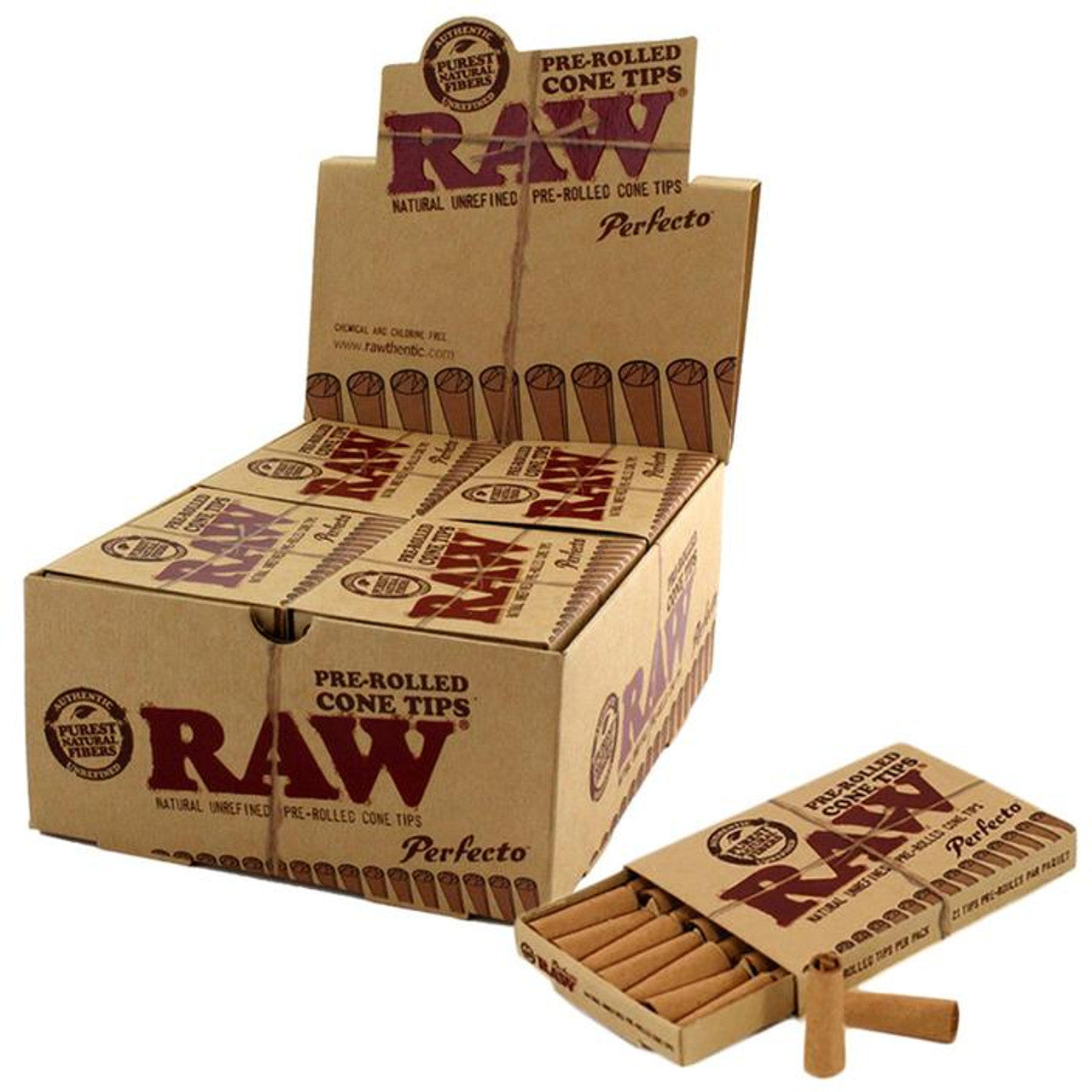 RAW® - Perfecto Pre-Rolled Cone Tips - Box of 20 Packs