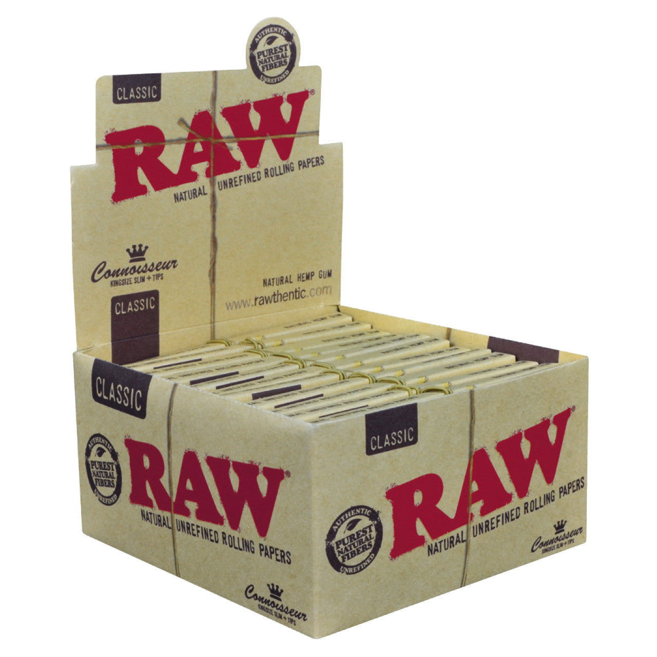 RAW® - Connoisseur King Size Rolling Papers w/Tips (32ct) - Display of 24