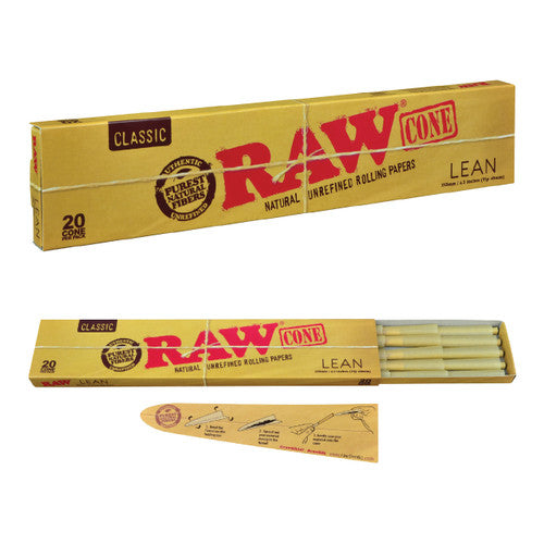 RAW® - Classic Pre-Roll Cone Lean (20ct) - Display of 12