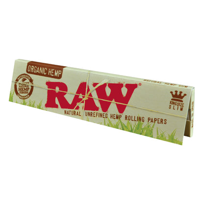 RAW® - Organic Hemp Rolling Papers King Size Slim (32ct) - Display of 50