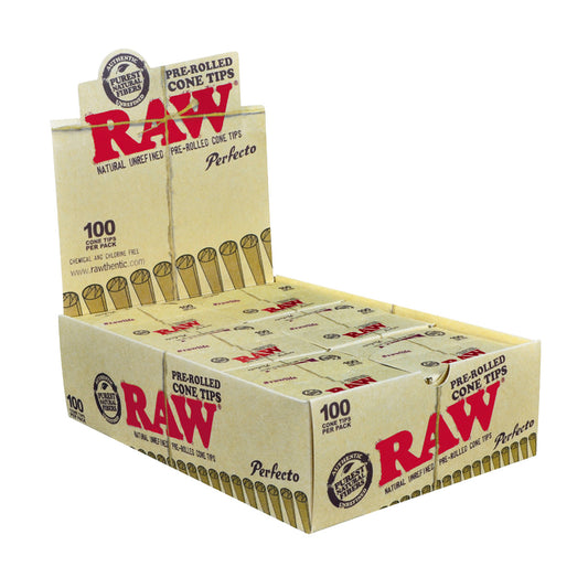 RAW® - Pre-Rolled Tips Perfecto Cone (100ct) - Display of 6