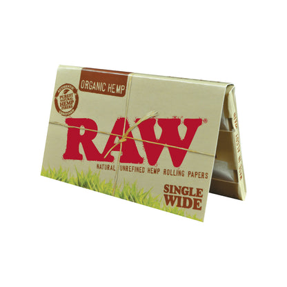 RAW® - Organic Hemp Rolling Papers Single Wide (Double Feed) 100ct - Display of 25