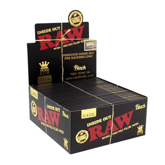 RAW® - Black Inside Out Rolling Papers King Size Slim (32ct) - Display of 50