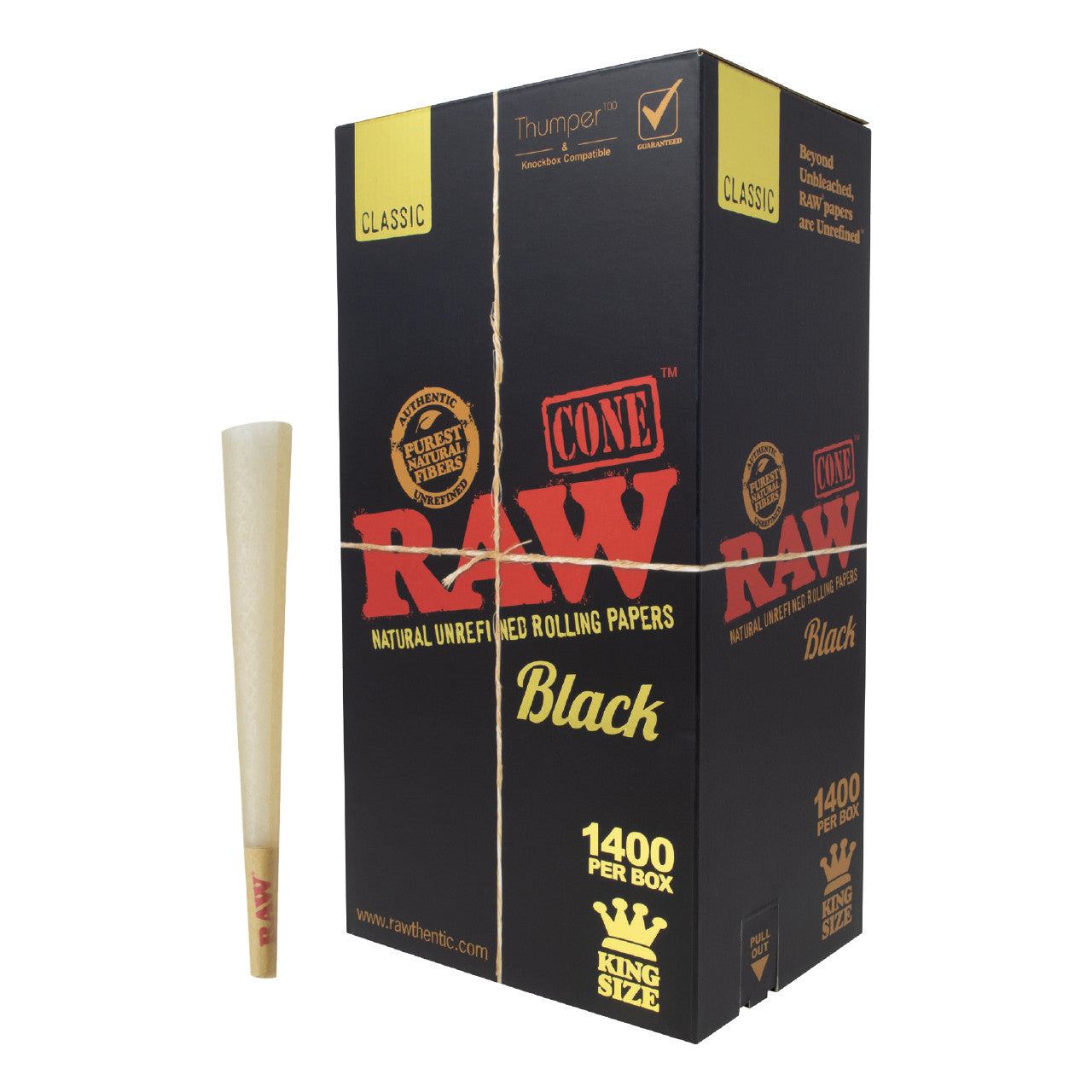 RAW® - Black Pre-Roll Cone King Size (BULK) - Box of 1400