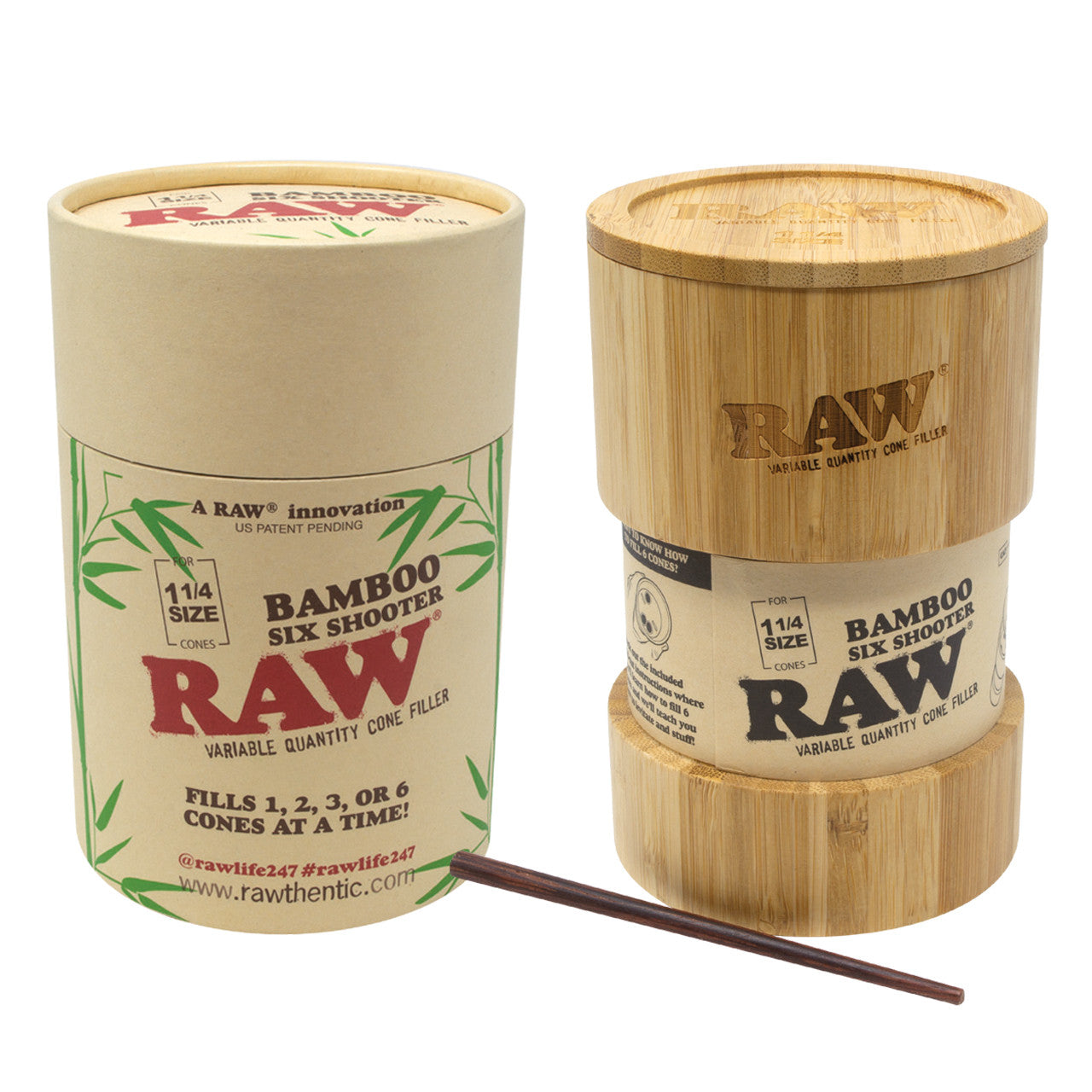 RAW® - Bamboo Six Shooter Cone Filler - 1¼ Size