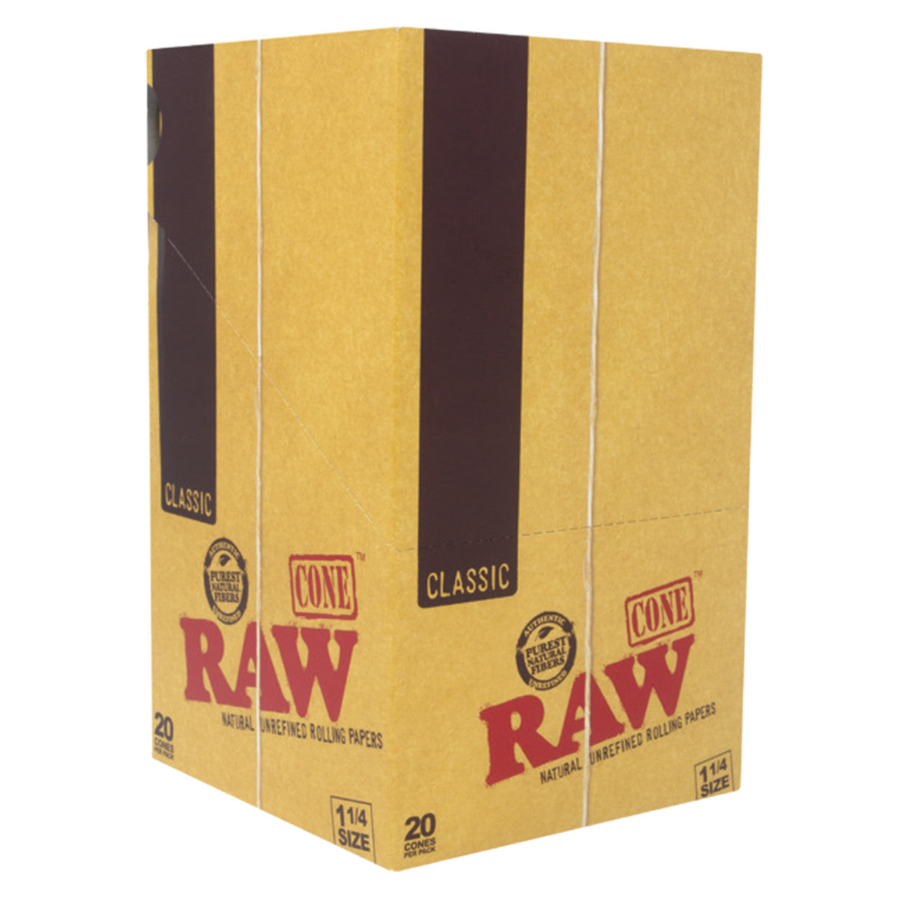 RAW® - Classic Pre-Roll Cone 1¼ with Funnel (20ct) - Display of 12