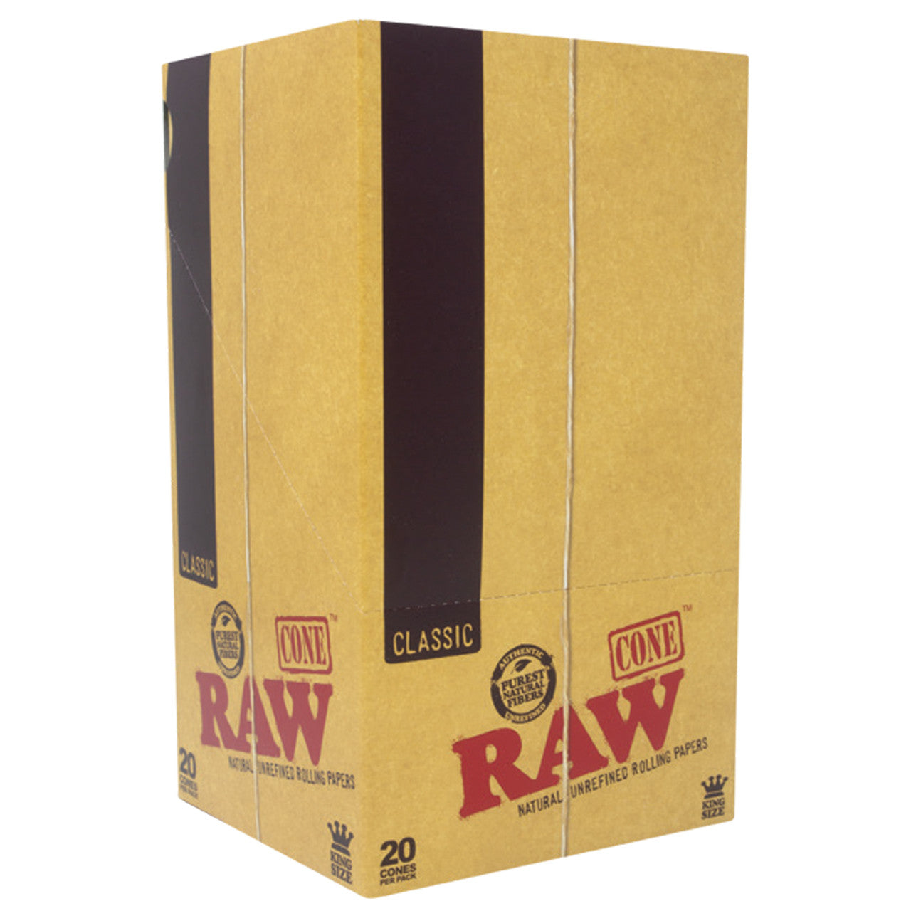 RAW® - Classic Pre-Roll Cone King Size with Funnel (20ct) - Display of 12