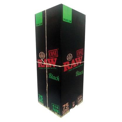 RAW® - Organic Black Pre-Rolled Cone 1¼ - Box of 75