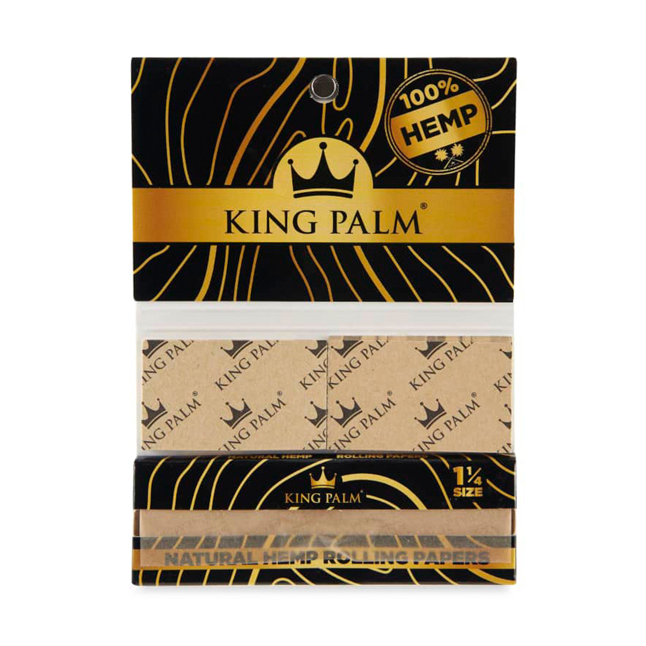 King Palm - 1¼ Hemp Rolling Papers And Filter (40ct) - Display of 22