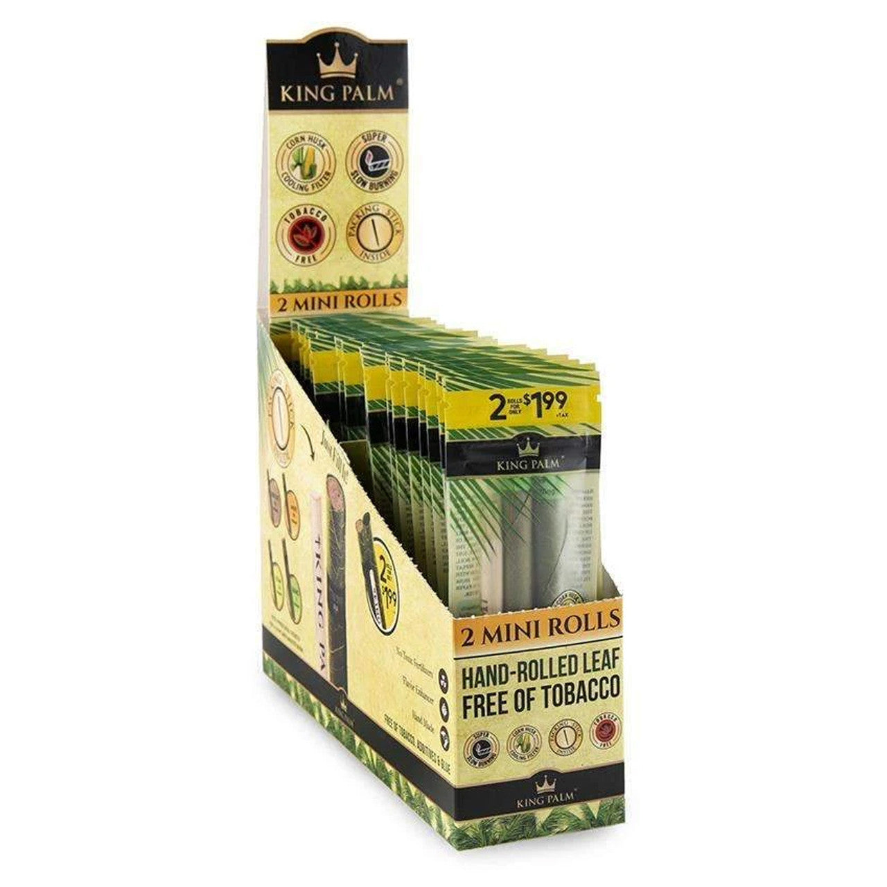 King Palm - Mini Pre-Roll Cones - Pack of 2 - Display of 20