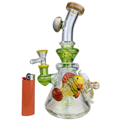 TATAOO - 9" Under The Sea Banger Hanger Water Pipe - with 14M Bowl & 4mm Banger