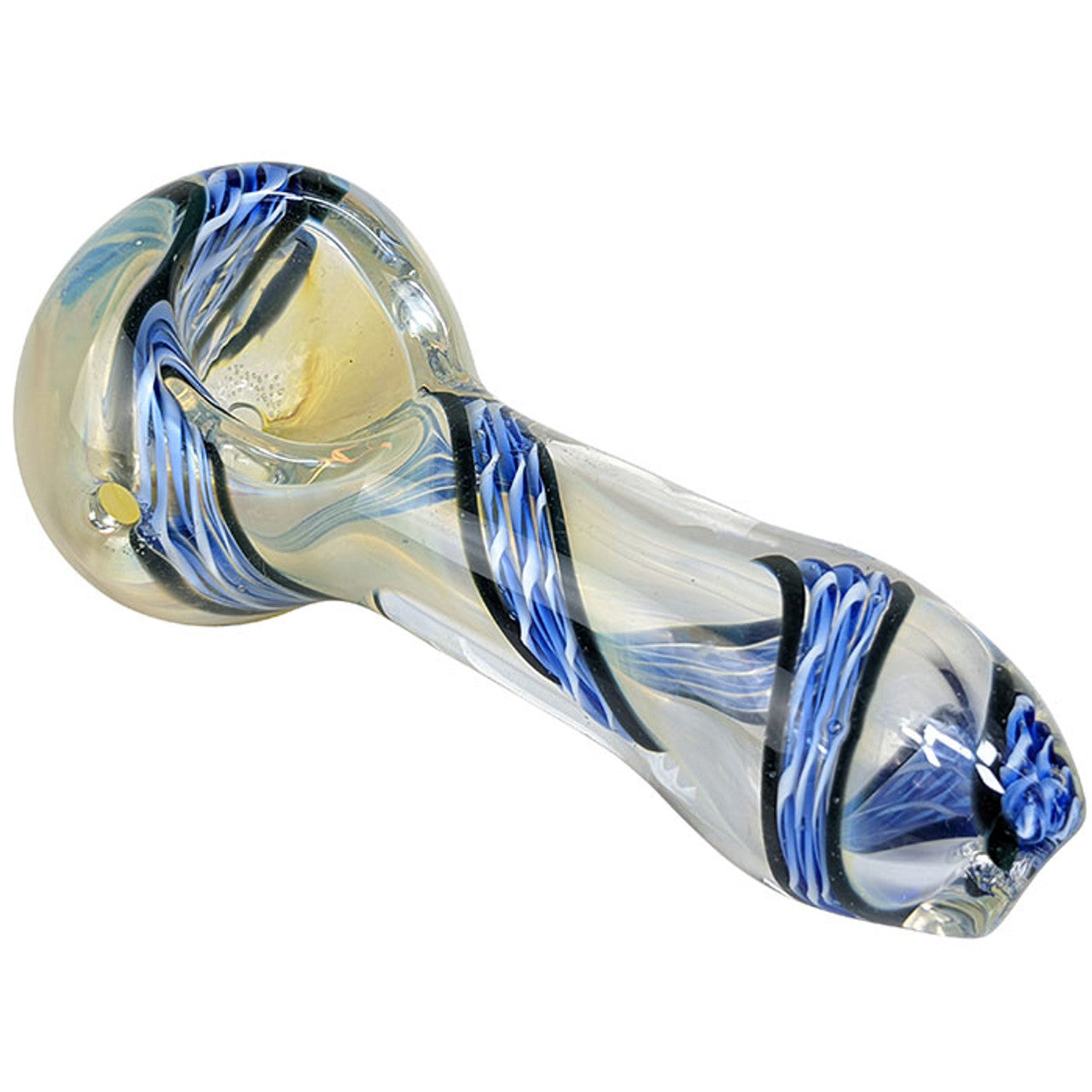 4" Silver Fumed Spiral Work Spoon Hand Pipe - 3 Pack