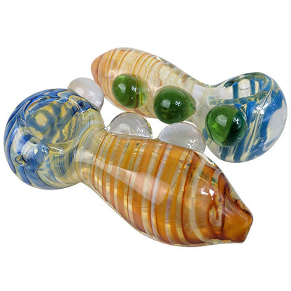 5" Triple Marble Spiral Work Spoon Hand Pipe - 2 Pack