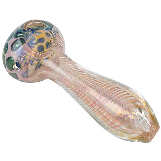 5" Silver Fumed Flower Head Spiral Spoon Hand Pipe