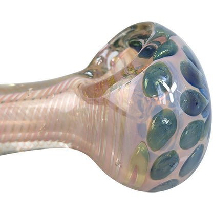 5" Silver Fumed Flower Head Spiral Spoon Hand Pipe