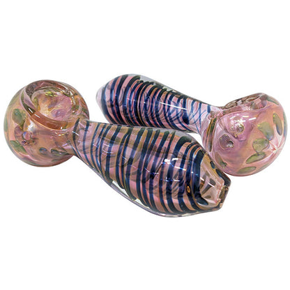 5" Gold Fumed Spiral Work Spoon Hand Pipe - 2 Pack