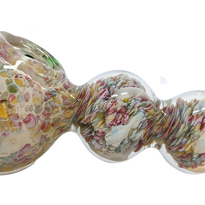 4" Silver Fumed Frit Bubble Spoon Hand Pipe