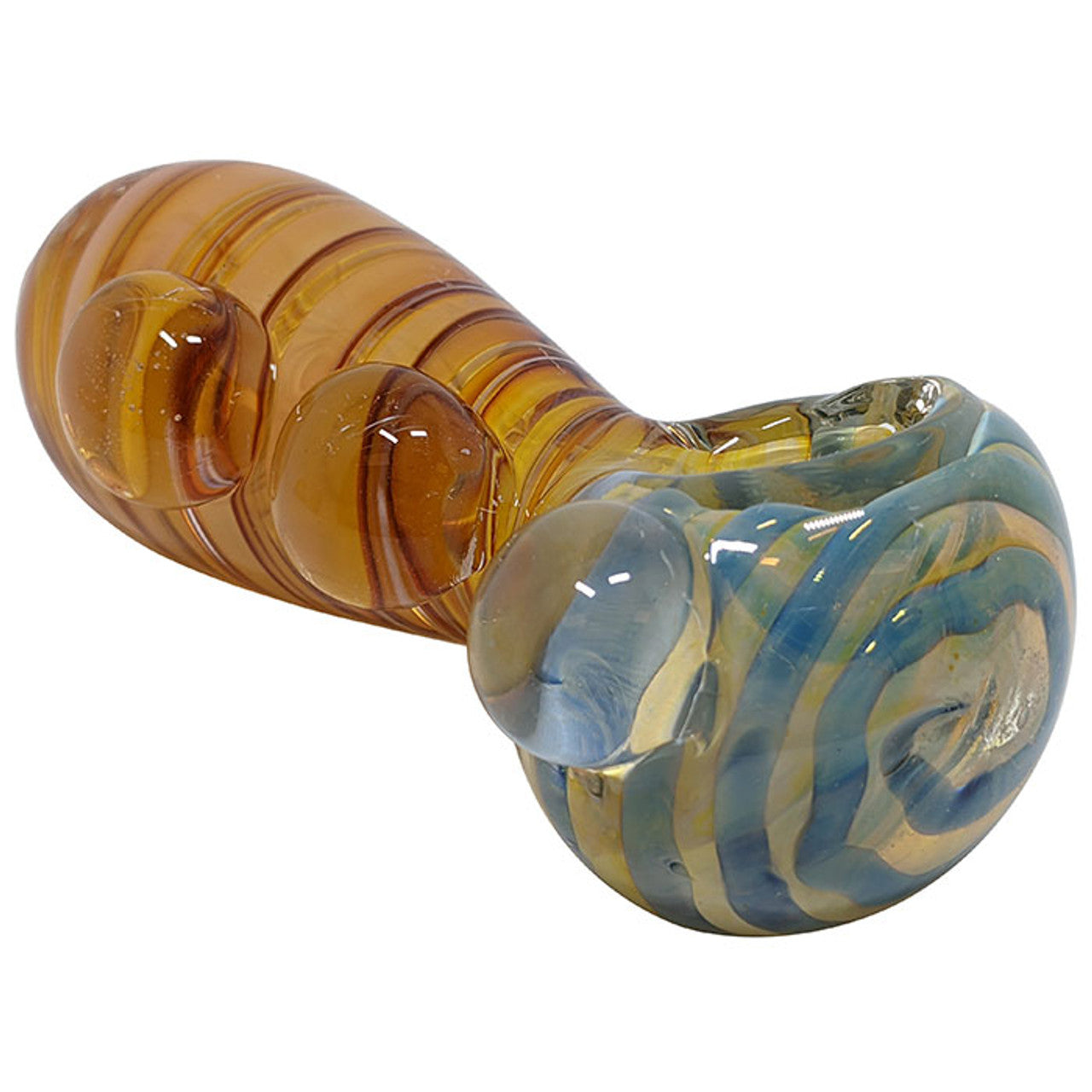 5" Fumed Triple Marble Spiral Work Spoon Hand Pipe - 2 Pack