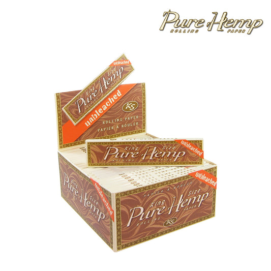 Pure Hemp - Unbleached Rolling Papers King Size - Display of 50