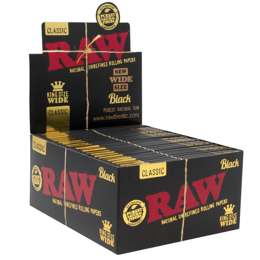 RAW® - Black King Size Rolling Papers (33ct) - Display of 50