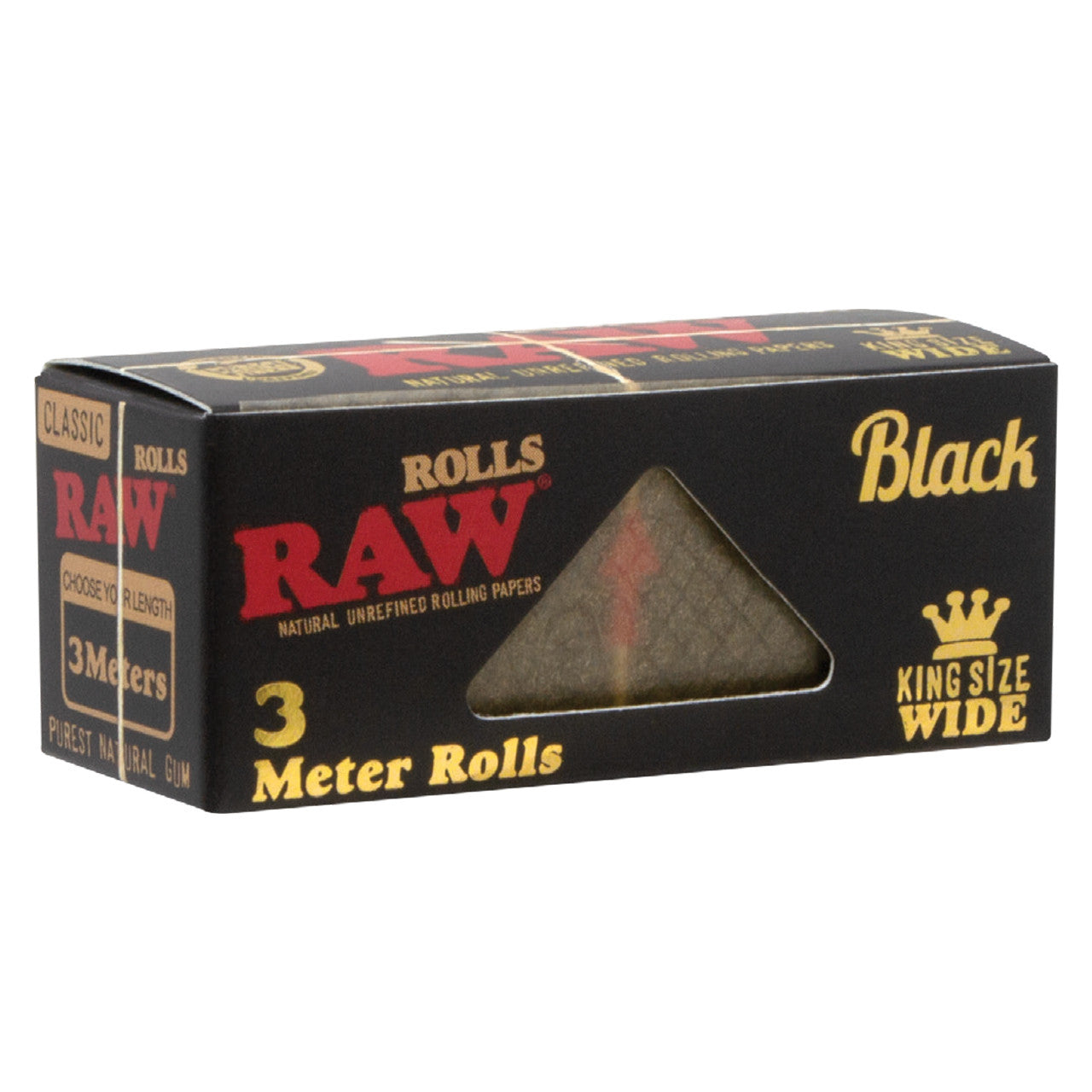 RAW® - Black King Size Wide Rolls (3m) - Display of 12