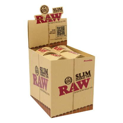 RAW® - Pre-Rolled Hemp Tips Slim (21ct) - Display of 20