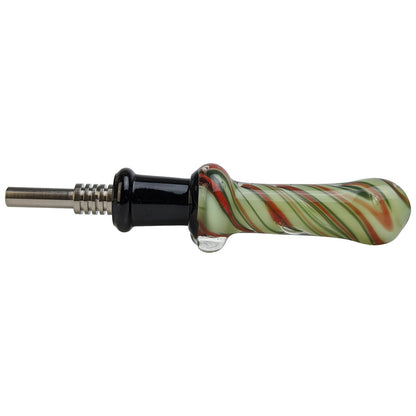 3.5" Slyme Multi Color Spiral Linework Nectar Pipe - with 10M Titanium Tip