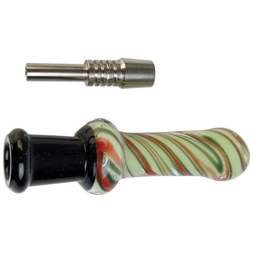 3.5" Slyme Multi Color Spiral Linework Nectar Pipe - with 10M Titanium Tip