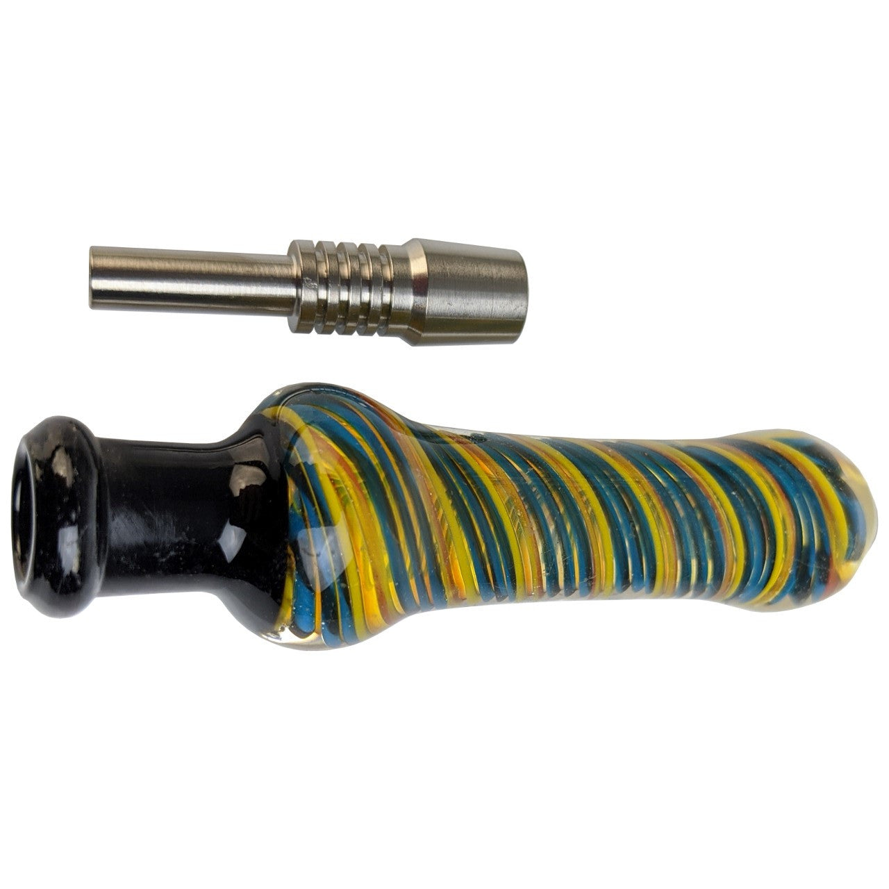 4" Wave Color Swirl Nectar Pipe - with 10M Titanium Tip