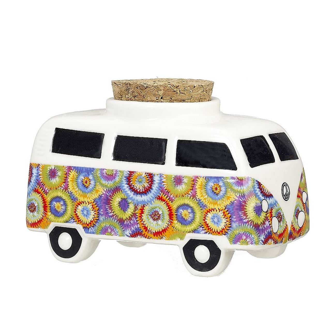 Roast & Toast Stash Jar - Vintage Bus Flower Burst Design