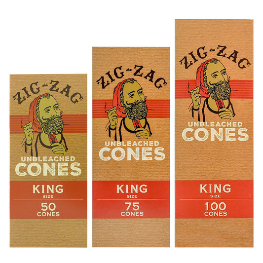 Zig Zag - Unbleached Pre-Roll Cone King Size - BULK