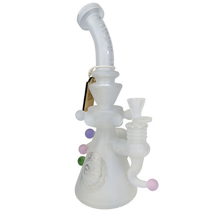 Cheech Glass - 11" Sand Blasted Colored Ball Banger Hanger Water Pipe - with 14M Bowl & 4mm Banger