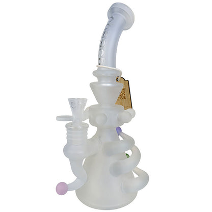 Cheech Glass - 11" Sand Blasted Colored Ball Banger Hanger Water Pipe - with 14M Bowl & 4mm Banger