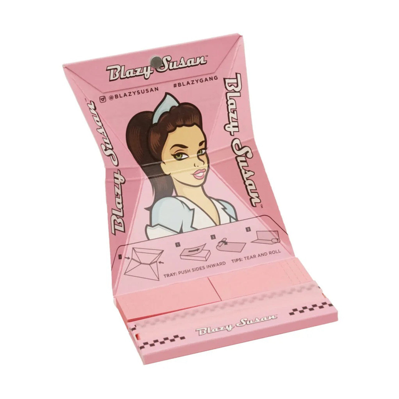 Blazy Susan® - Pink 1¼ Rolling Papers Deluxe Rolling Kit - Display of 20