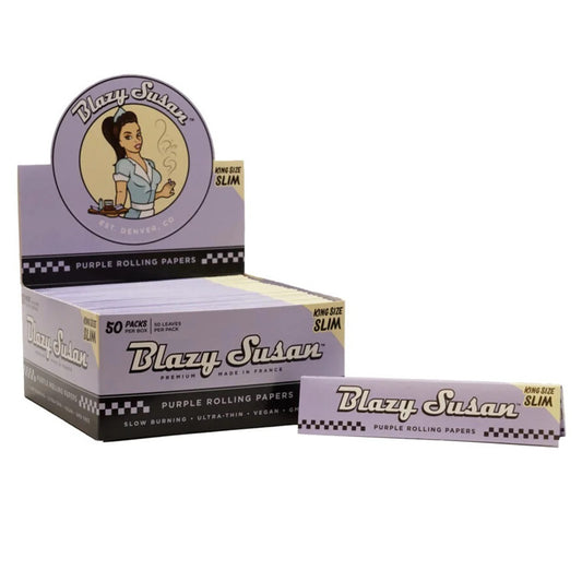 Blazy Susan® - Purple King Size Slim Rolling Papers - Display of 50