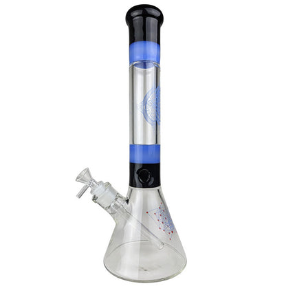 16" Black & Slyme Geometry Clock Constellation Beaker Water Pipe - with 14M Bowl