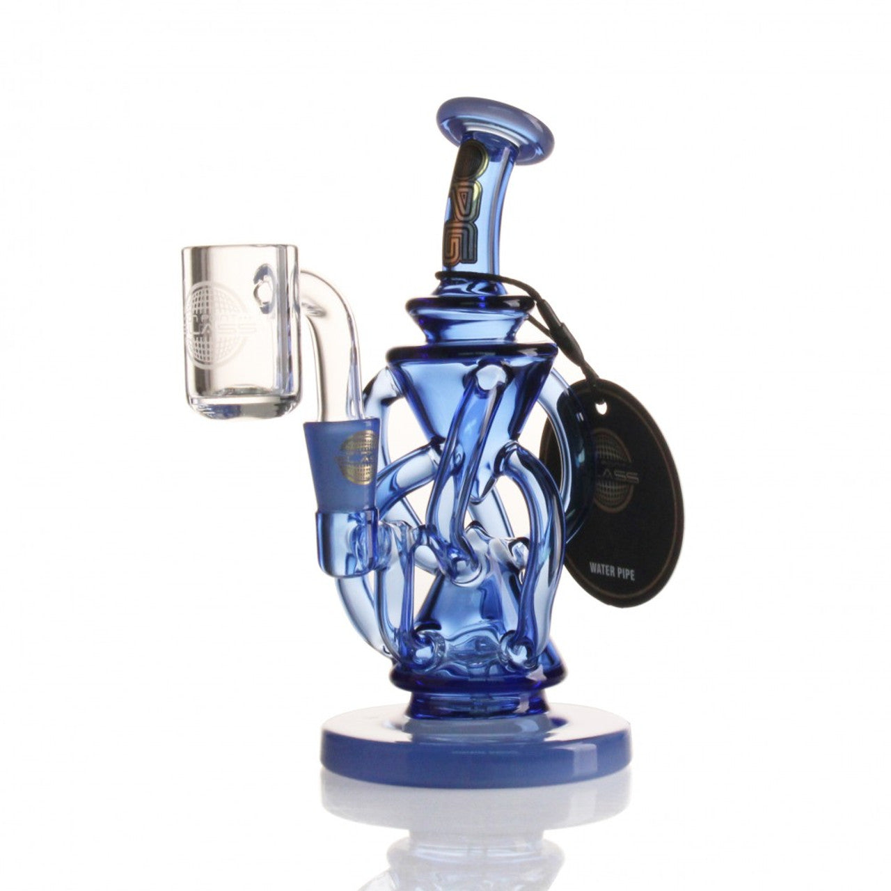 On Point Glass - Mini Rig Series - 5" Scalene Invert Pyramid Recycler Water Pipe - with 14M Banger