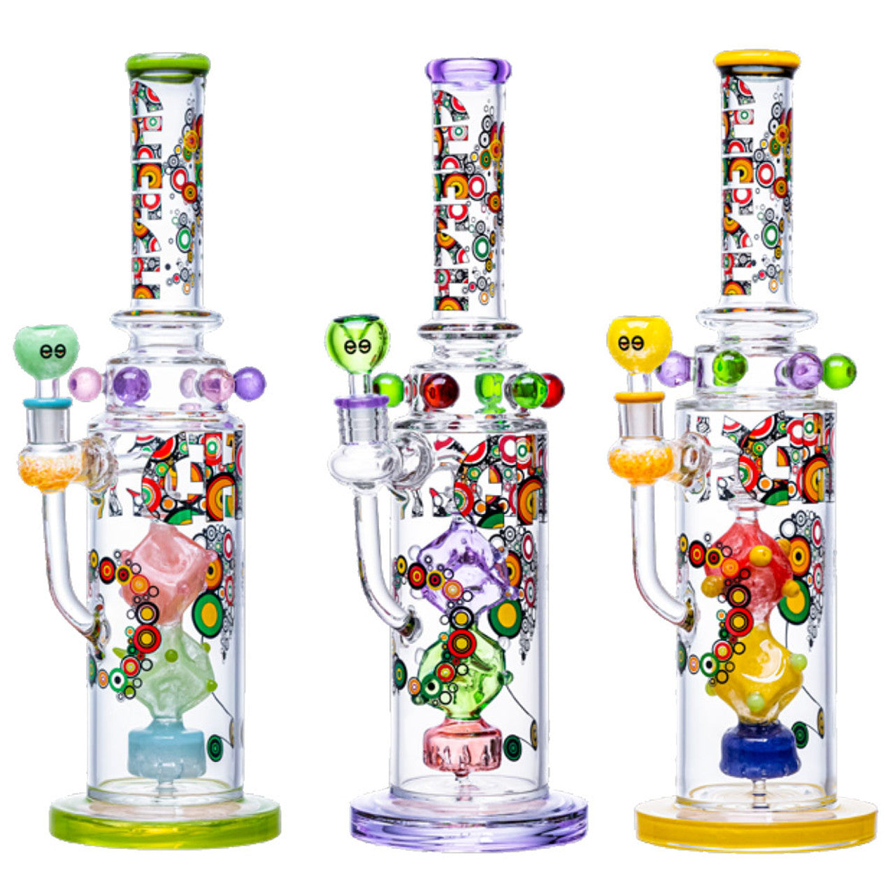 Cheech Glass - 16" Cubes In Tubes Big Rig Water Pipe - with 14M Bowl