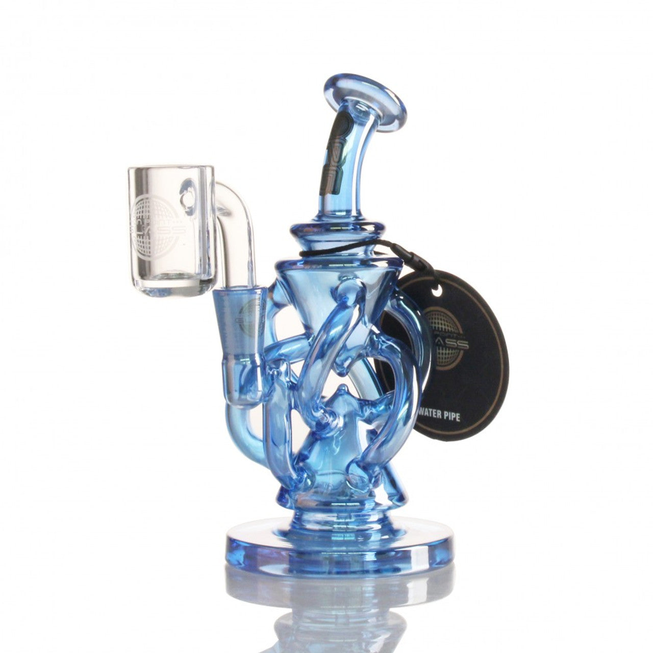 On Point Glass - Mini Rig Series - 5" Scalene Invert Pyramid Recycler Water Pipe - with 14M Banger