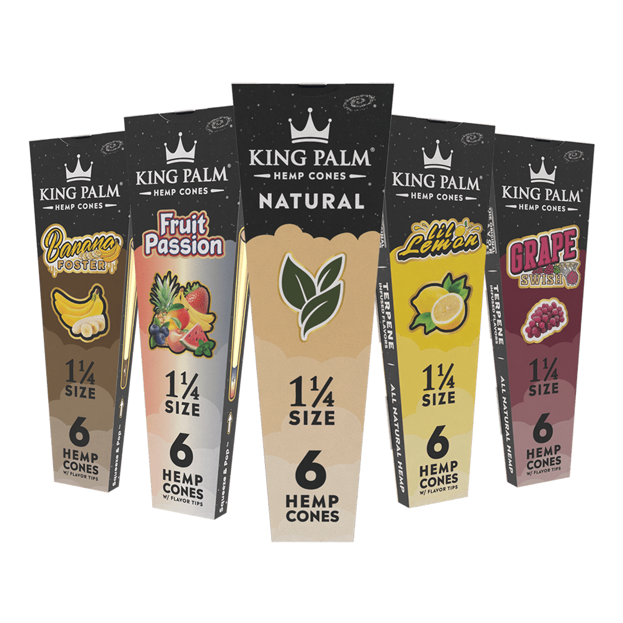 King Palm - 1¼ Pre-Roll Hemp Cones (6pk) - Display of 30