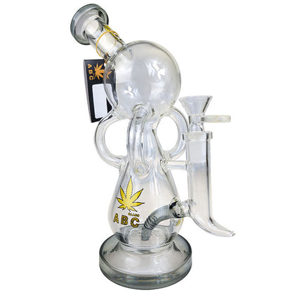 ABC - 8.2" Color Trim Ball Recycler Water Pipe - with 14M Bowl & 4mm Banger