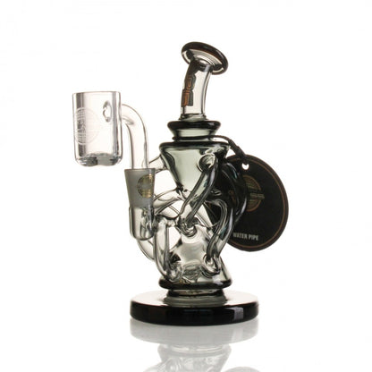 On Point Glass - Mini Rig Series - 5" Scalene Invert Pyramid Recycler Water Pipe - with 14M Banger