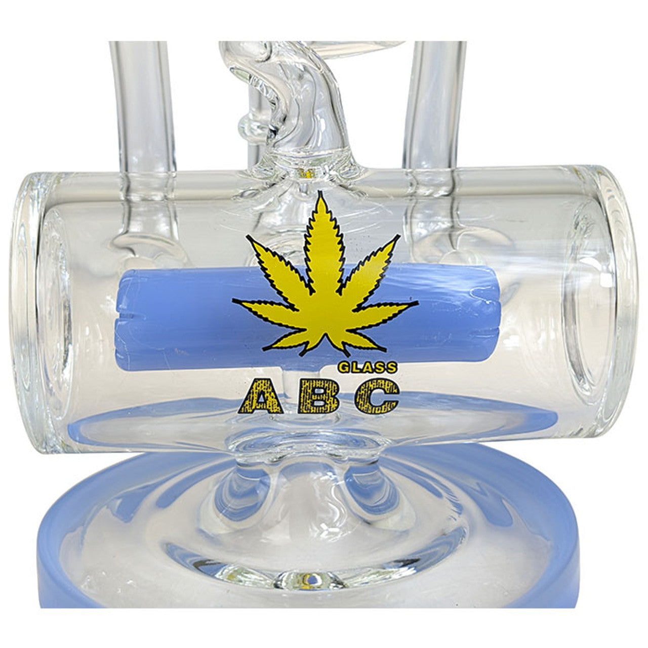 ABC - 12" Assorted Color Trim Coil Barrel Mult Perc Water Pipe - with 14M Bowl & 4mm Banger